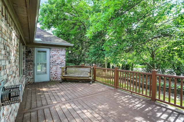 1456 Bent Tree Pl, Greenwood, IN 46143 - wooden deck with view of scattered trees and heating unit