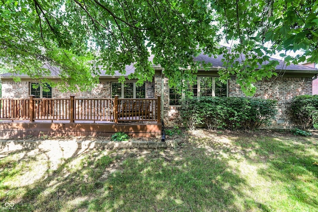 1456 Bent Tree Pl, Greenwood, IN 46143 - view of green lawn featuring a wooden deck