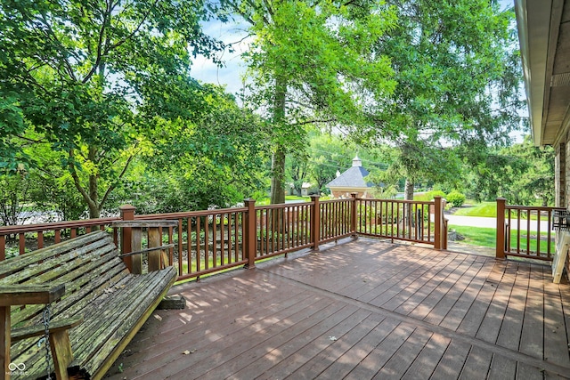 1456 Bent Tree Pl, Greenwood, IN 46143 - wooden deck featuring view of wooded area