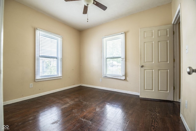 611 N Bradley Ave, Indianapolis, IN 46201 - empty room with plenty of natural light, hardwood / wood-style floors, and ceiling fan