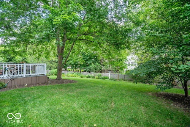 8827 Lindsey Ct, Fishers, IN 46038 - view of yard featuring a wooden deck