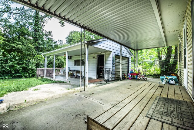 4318 Mesa Ct, Indianapolis, IN 46241 - wooden terrace with an outbuilding