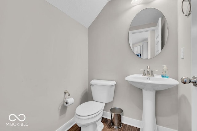 3546 Brampton Ln, Westfield, IN 46074 - half bathroom with wood finished floors and vaulted ceiling