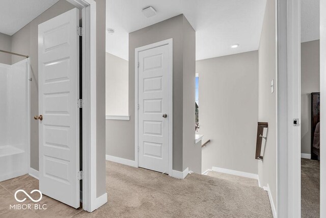 3546 Brampton Ln, Westfield, IN 46074 - corridor featuring an upstairs landing and carpet