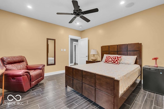720 Willow Pointe N Dr, Plainfield, IN 46168 - bedroom with wood tiled floors, recessed lighting, and ceiling fan