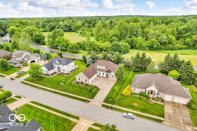 720 Willow Pointe N Dr, Plainfield, IN 46168 - aerial view of residential area featuring a forest