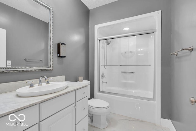 720 Willow Pointe N Dr, Plainfield, IN 46168 - full bath with marble finish flooring, vanity, and bath / shower combo with glass door