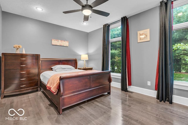 720 Willow Pointe N Dr, Plainfield, IN 46168 - bedroom featuring wood finished floors, multiple windows, a ceiling fan, and recessed lighting