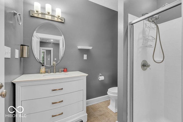 720 Willow Pointe N Dr, Plainfield, IN 46168 - bathroom with a stall shower, vanity, and tile patterned floors