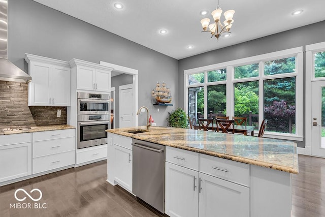 720 Willow Pointe N Dr, Plainfield, IN 46168 - kitchen featuring appliances with stainless steel finishes, tasteful backsplash, dark wood-type flooring, recessed lighting, and white cabinetry