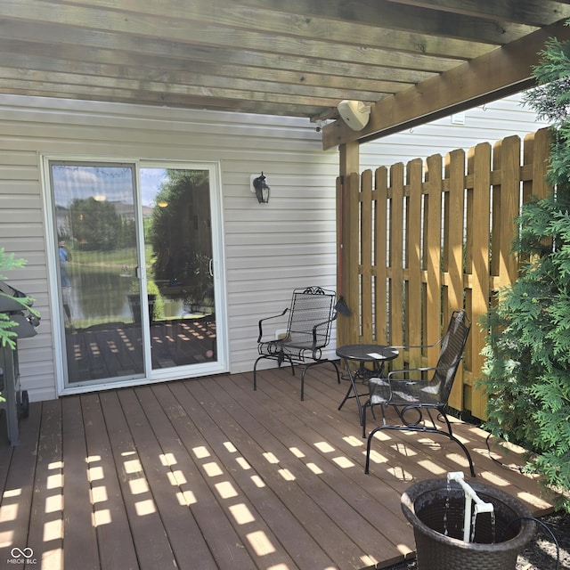 7608 Mather Ln, Indianapolis, IN 46239 - wooden deck featuring a pergola