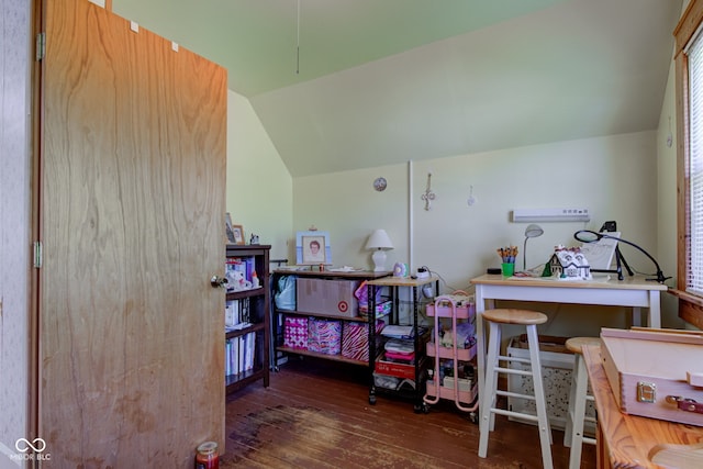 238 S 5th Ave, Beech Grove, IN 46107 - home office with hardwood / wood-style flooring and lofted ceiling