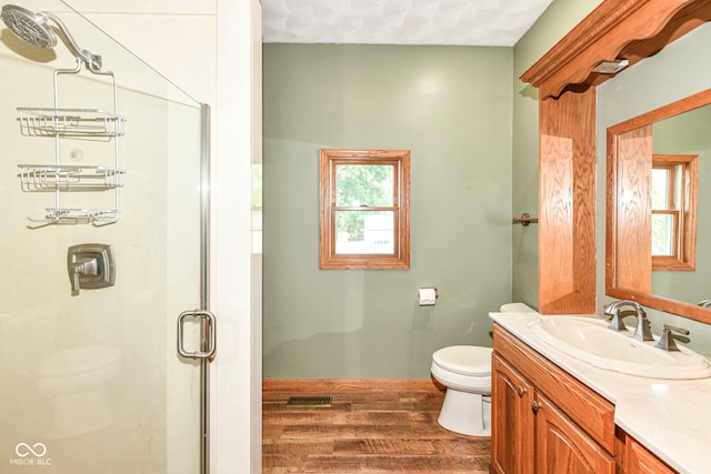 1325 Fordice Rd, Lebanon, IN 46052 - bathroom featuring wood finished floors, vanity, and a shower stall
