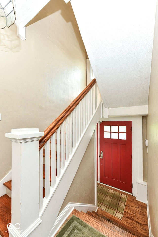 1325 Fordice Rd, Lebanon, IN 46052 - stairs featuring baseboards and wood finished floors