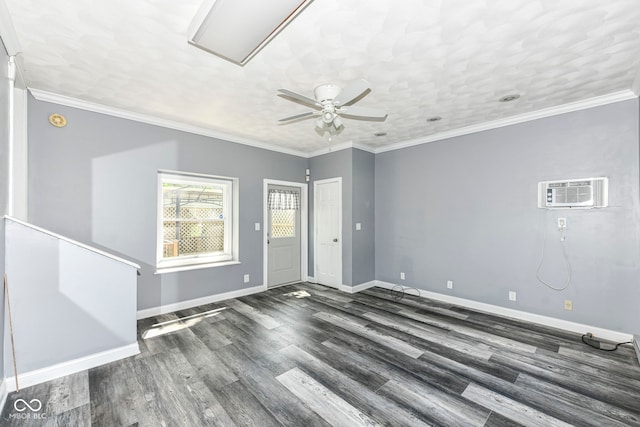 1325 Fordice Rd, Lebanon, IN 46052 - unfurnished room with wood finished floors, a ceiling fan, a wall mounted air conditioner, and a smoke detector