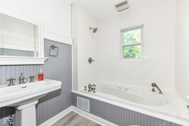 1325 Fordice Rd, Lebanon, IN 46052 - full bath with wood finished floors and shower / tub combination