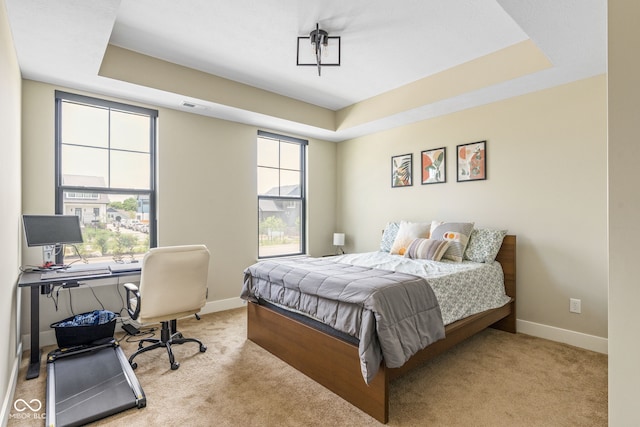 830 Freeland Way, Carmel, IN 46032 - bedroom featuring a raised ceiling, carpet flooring, and an office area