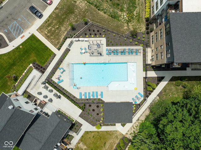 830 Freeland Way, Carmel, IN 46032 - drone / aerial view of a pool