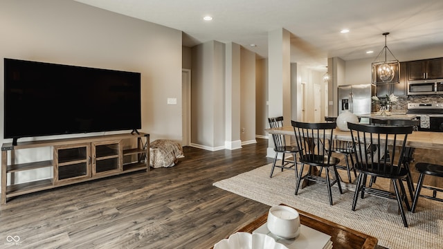 17183 Petersfield Ln, Westfield, IN 46074 - dining room featuring dark wood-style floors and recessed lighting