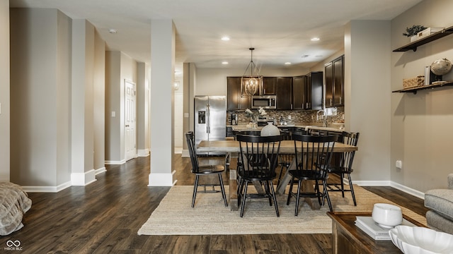 17183 Petersfield Ln, Westfield, IN 46074 - dining room featuring recessed lighting and dark wood-type flooring