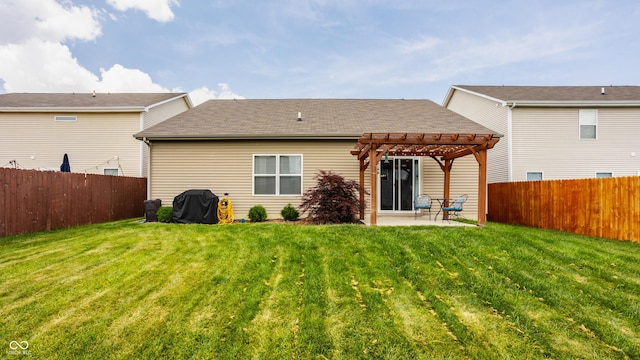 17183 Petersfield Ln, Westfield, IN 46074 - rear view of property with a pergola, a patio area, and a fenced backyard