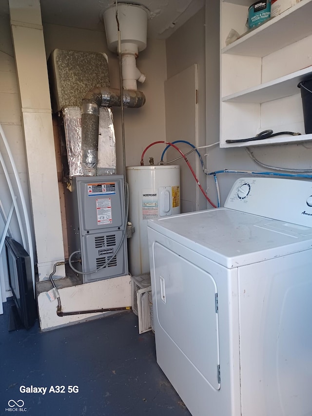 2138 Admiral Dr, Indianapolis, IN 46219 - laundry room with washer / clothes dryer and water heater