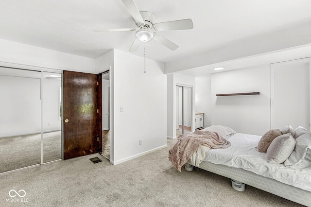 777 Sycamore St, Westfield, IN 46074 - bedroom featuring carpet floors, multiple closets, and a ceiling fan