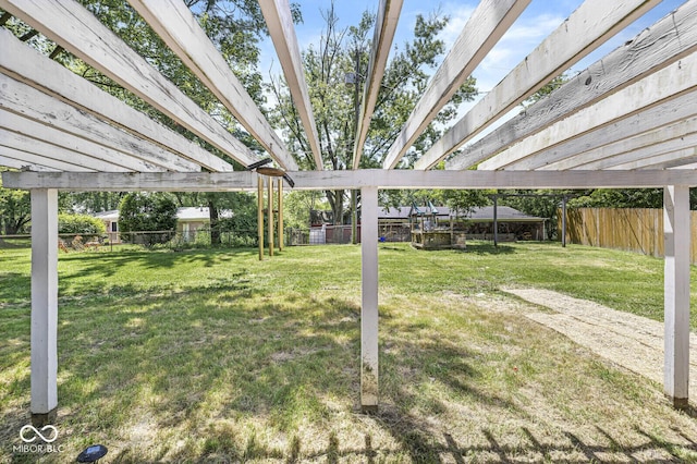 777 Sycamore St, Westfield, IN 46074 - fenced backyard featuring a pergola