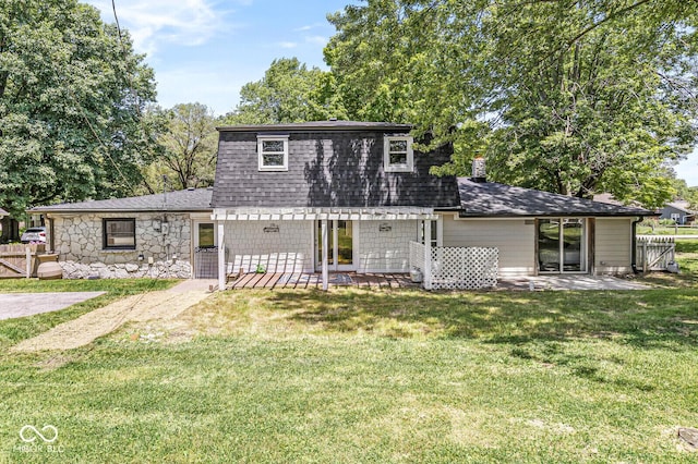 777 Sycamore St, Westfield, IN 46074 - view of front of house with a patio, a shingled roof, and stone siding