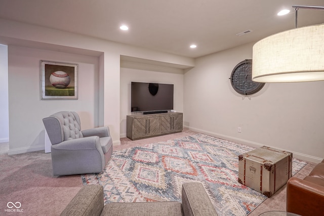 16235 Natures Way, Westfield, IN 46074 - living room featuring recessed lighting and carpet floors