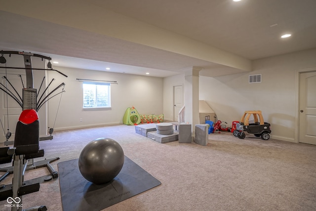 16235 Natures Way, Westfield, IN 46074 - exercise area with carpet floors and recessed lighting