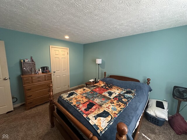 1001 Paradise Ct Unit F, Greenwood, IN 46143 - carpeted bedroom with a textured ceiling and recessed lighting