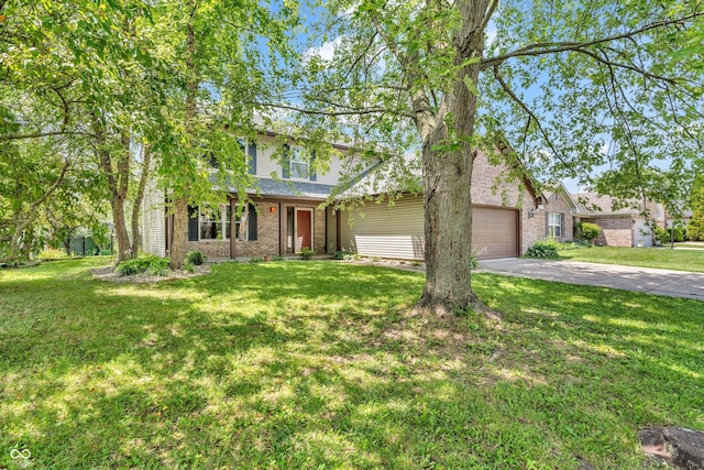 6329 Whitaker Farms Dr, Indianapolis, IN 46237 - traditional home featuring driveway, brick siding, and a front lawn