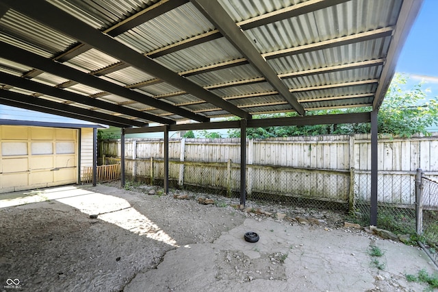 7307 Twin Beech Dr, Indianapolis, IN 46226 - view of patio / terrace featuring a garage
