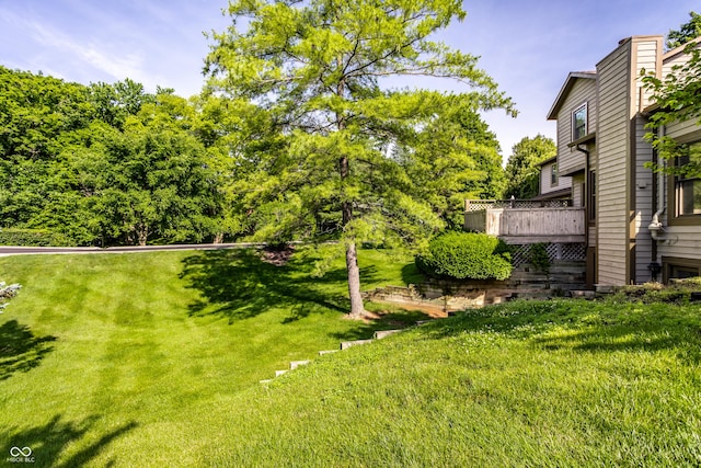 2247 Frisco Pl, Indianapolis, IN 46240 - view of grassy yard with a deck