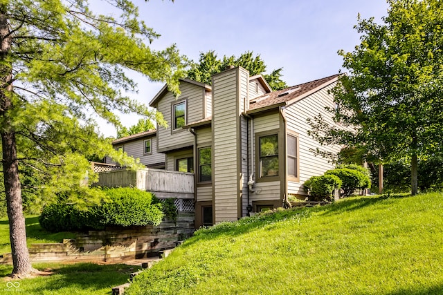 2247 Frisco Pl, Indianapolis, IN 46240 - view of side of home with a chimney and a lawn