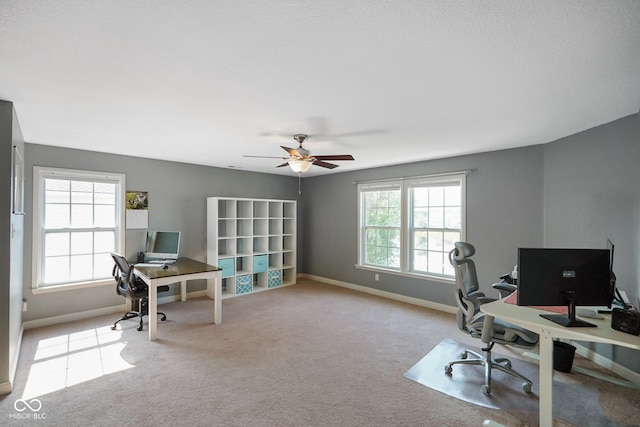 3075 W Crosscreek Dr, Monrovia, IN 46157 - home office with healthy amount of natural light, carpet floors, and ceiling fan
