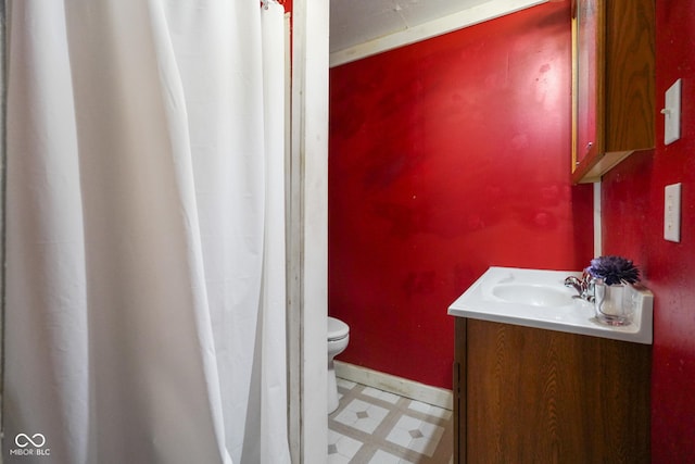 2911 N 200 W Rd, Franklin, IN 46131 - bathroom featuring tile patterned floors, vanity, and a shower with shower curtain