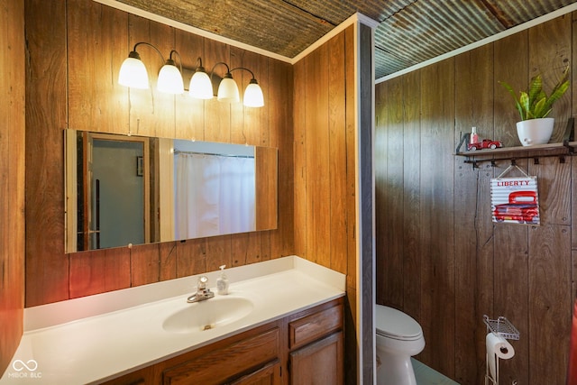 2911 N 200 W Rd, Franklin, IN 46131 - bathroom with vanity and wooden walls