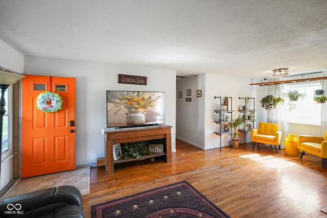 2911 N 200 W Rd, Franklin, IN 46131 - living area with wood finished floors and a textured ceiling