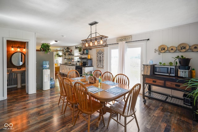 2911 N 200 W Rd, Franklin, IN 46131 - dining room featuring dark wood-style floors, plenty of natural light, and wine cooler