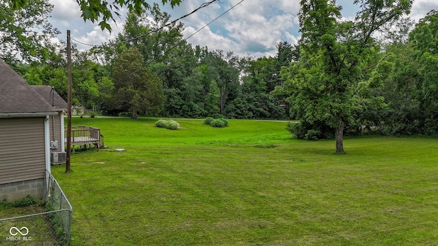 1905 W Brownstown Rd, North Vernon, IN 47265 - view of green lawn featuring a wooden deck