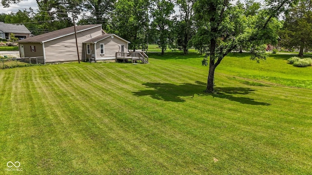 1905 W Brownstown Rd, North Vernon, IN 47265 - view of yard featuring a wooden deck