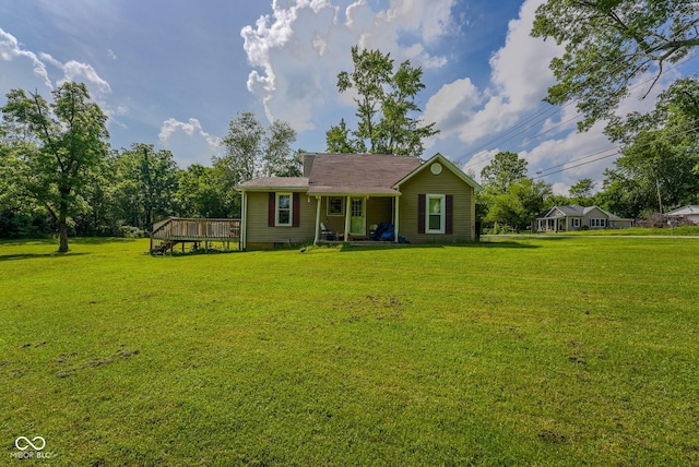 1905 W Brownstown Rd, North Vernon, IN 47265 - view of front of house featuring a front yard and a deck