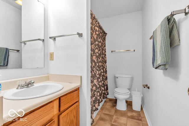 2309 Westmere Dr, Plainfield, IN 46168 - full bathroom with vanity, tile patterned floors, and curtained shower