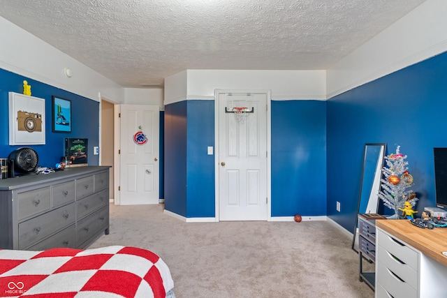 8754 Lily Ct, Zionsville, IN 46077 - bedroom with light carpet and a textured ceiling