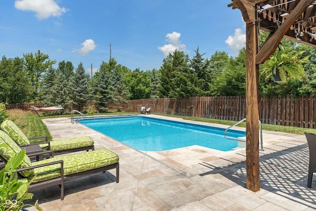8754 Lily Ct, Zionsville, IN 46077 - view of swimming pool featuring a patio area and a fenced backyard