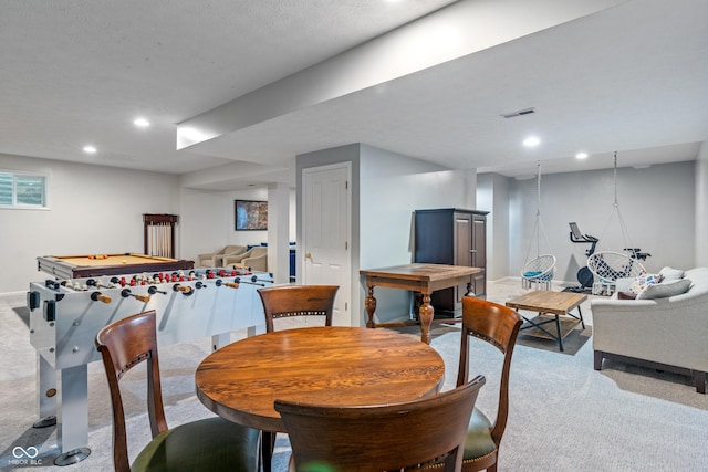 8754 Lily Ct, Zionsville, IN 46077 - carpeted dining area with recessed lighting and baseboards