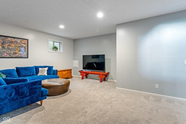 8754 Lily Ct, Zionsville, IN 46077 - carpeted living area with baseboards and recessed lighting
