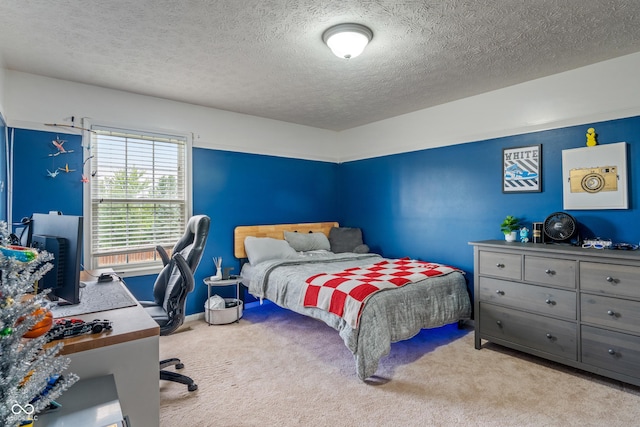 8754 Lily Ct, Zionsville, IN 46077 - carpeted bedroom featuring a textured ceiling and an office area